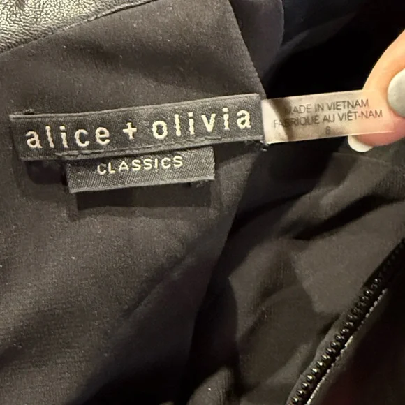 Alice + Olivia Kyrie Vegan Leather Blazer Romper | Black Faux Leather | Back Zip - Picture 7 of 10